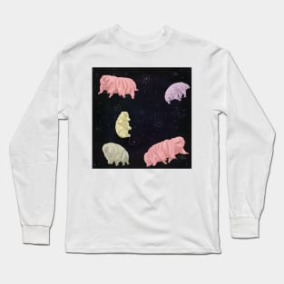 Tardigrade Pattern Cosmic Swirls Long Sleeve T-Shirt